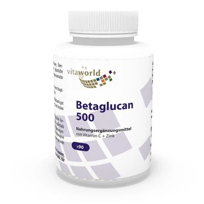 Bêta-glucane 500mg 1/3,1/6 complexe 90 Capsules Vita World 75 % Polysaccharides