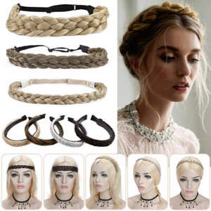 Elegant Headband Hairpiece Braided Plait Hair Band Plaited Hair Extension 1Pcs H - Picture 1 of 88