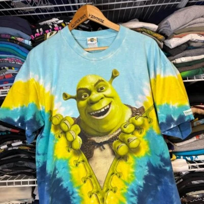 Camiseta vintage shrek 4d universal studios atracción promoción tie dye L Foto 1 de 4