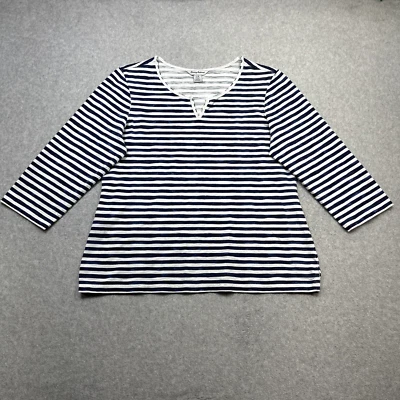 Camiseta Tommy Bahama Top Grande Listra Azul Costeira Casual Resort Wear Outdoor Macia - Imagem 1 de 4