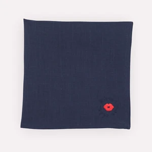 PRICE CUT!! COSMETIC IMPERFECTIONS - NAVY Linen Napkins, Set of 4 - Picture 1 of 5