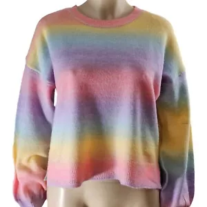 Very J Women's Long Sleeve Sweater Pullover Round Neck Top pastel - Picture 1 of 8