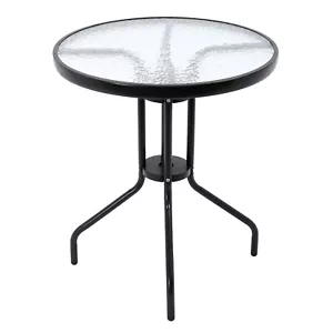 Patio Round Side Table Outdoor & Indoor Small End Table Coffee Bistro Table - Picture 1 of 24