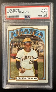 1972 Topps Roberto Clemente PSA 2 #309 Pittsburgh Pirates - Picture 1 of 2