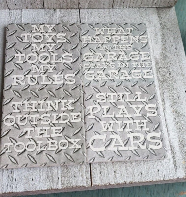 Carson НОВЫЙ ГАРАЖНЫЙ НАБОР керамических подставок человек пещера пробковые спинки комплект 4 отличный подарок - Изображение 1 из 4