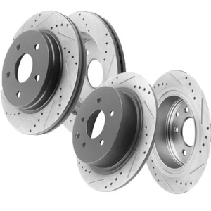 Front & Rear Slotted Brake Rotors for Lincoln MKZ Ford Fusion Mercury Milan 4Pcs - Picture 1 of 8