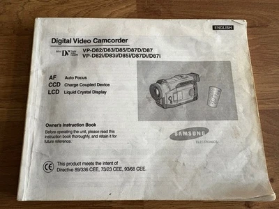 Manuel d'utilisation caméscope Samsung VP-D82 VP-D83I VP-D85i VP-D87i VP-Dd87di - Photo 1/3