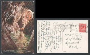 1932 KGV Jersey Eslogan Telefónico Cancelar en Wolf Cave Channel Islands Postal - Imagen 1 de 3