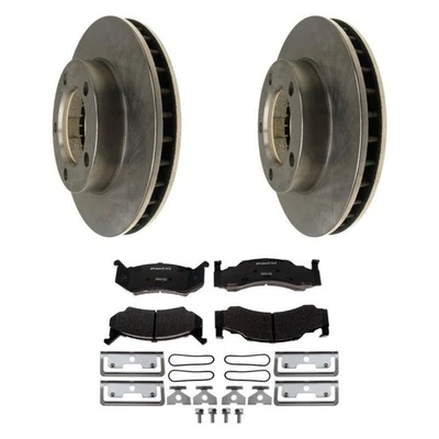 For Dodge Ramcharger 80-93 R-Line Plain Front Brake Kit w Semi-Metallic Pads Foto 1 de 4