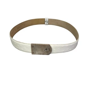 Ellen Tracey Women's Beige Textured Italian Leather Waist Belt  - Picture 1 of 7