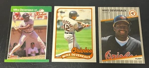 MIKE DEVEREAUX ROOKIES (3) 1989 TOPPS & FLEER UPDATES 89 DONRUSS ROOKIES ORIOLES - Picture 1 of 1