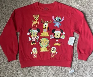 Disney 100 Mickey Holiday Light Up Red Sweatshirt Christmas 2023 Size Small - Picture 1 of 8