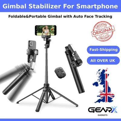 Portable Phone Gimbal Stabilizer Auto Face Tracking for iPhone & Android 157 cm - Image 1 of 4