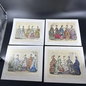 Godey’s Fashions Print Victorian Ladies Lithograph 1870, Printed In Italy Lot 4 - Bild 1 von 15