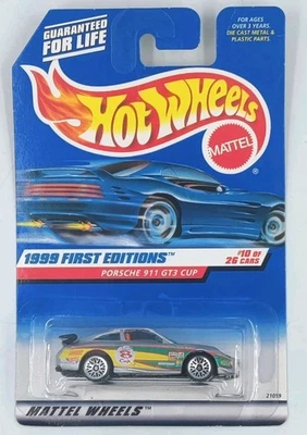 风火轮 1999 年第一版系列 10/26 #912 保时捷 911 GT3 杯银色 1: 64 — 第 1/4 张图片