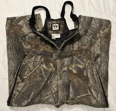 Walls Outdoors Camo Bib Overalls Insulated Lined Hunting Zip Legs Youth 16 Reg. - Image 1 of 4
