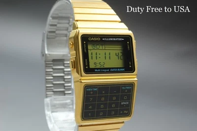 [Near MINT]  Casio Databank DBC-611G 3238 Digital Unisex Gold Watch From JAPAN - image 1 of 4