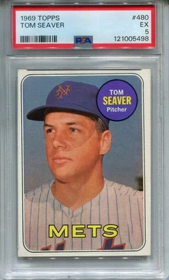 Tom Seaver 1969 Topps #480 PSA 5 EX New York Mets Foto 1 de 2