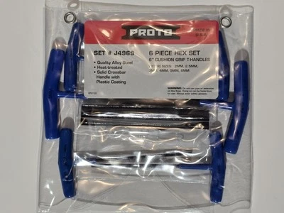 🇺🇸 🛠 NEW NOS! PROTO USA Set # J4969 Metric T-Handle 6-Piece Hex Key Set 2-6mm - Image 1 of 4