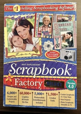 Livro e CD Scrapbook Factory Deluxe versão 4.0 não usados - Imagem 1 de 4