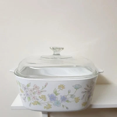 Vintage Corning Ware Floral Super Pot 5L Casserole Dish A-5-B w/Pyrex A12C Lid - Image 1 of 4