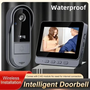 Smart Video Doorbell with IPS Screen 170° Wide Angle Night Vision Wireless IP65 - Picture 1 of 17