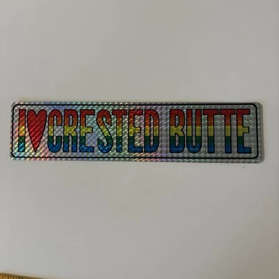 Vintage Crested Butte Colorado Bumper Sticker Decal Retro Prism Prismatic NOS - Image 1 of 4
