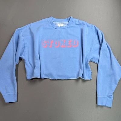 Billabong Women Hey Gday Cropped Crewneck Sweatshirt Large - Image 1 of 3