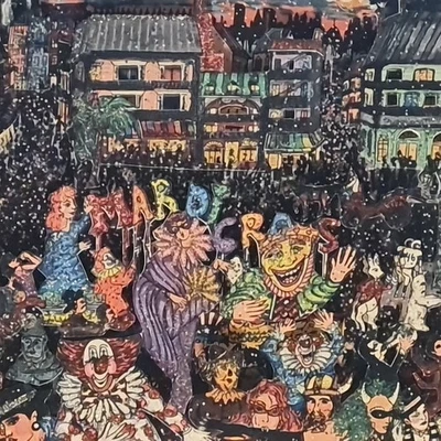 FAZZINO "Fat Tuesday" New Orleans artwork farmed, signed & numbered 32/475 - Image 1 of 4