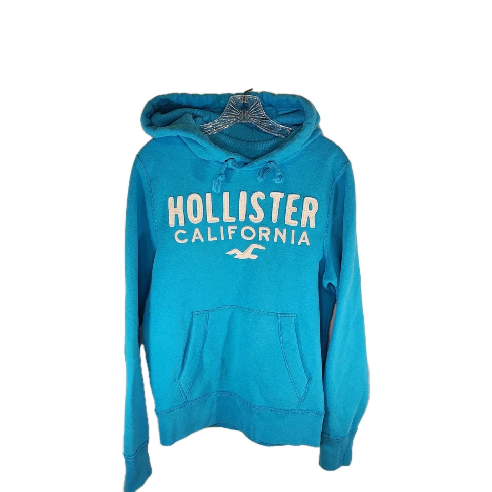 Sudadera con capucha de bolsillo HOLLISTER California para mujer talla pequeña azul océano Foto 1 de 4