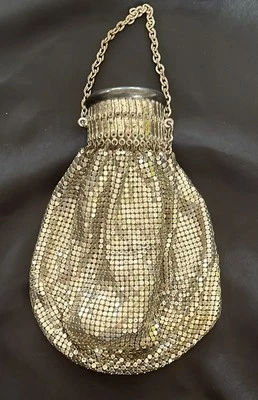 Cartera de malla Whiting & Davis de colección ~ tono plateado ~ cuello de puerta expandible ~ cartera de mendigo Foto 1 de 4