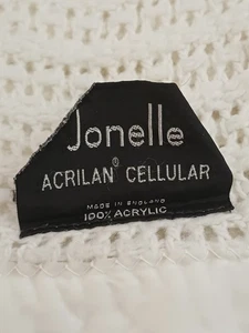 Manta Jonelle Vintage Años 50 60 Blanco Satinado Recortado Waffle Tejido Tiro 92" x 78" - Imagen 1 de 4