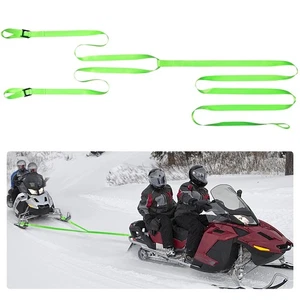 Correa de remolque de moto de nieve pesada de 17,5 pies con dos ganchos, refuerzo de resistencia a la rotura de 400 kg... - Imagen 1 de 6