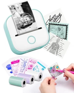 Sticker Printer - T02 Mini Portable Thermal Printer Inkless Sticker Maker Mac... - Picture 1 of 9