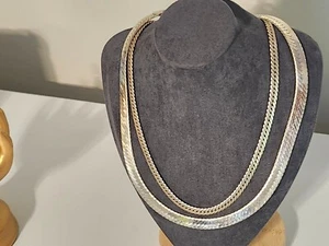 beautiful sterling silver necklace lot, 66 gr., 20" & 17.5" - Picture 1 of 8