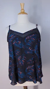 New Torrid Cami Tank Top Womens Plus Size 1x Black Floral Mesh Trim Poly - Picture 1 of 9