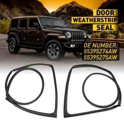 Front Full Door Weather Strip Seal Trim For 2007-2018 Jeep Wrangler 55395275AW - Imagem 1 de 4
