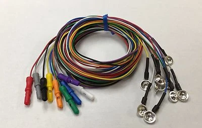 FLORIDA RESEARCH INSTRUMENTS, INC. FRI-2144 EEG Silver Cup Electrodes 60 Inch Wire With 1.5 DIN Plug 10 Pack