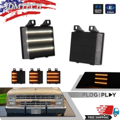 Smoke Front Grille Switchback LED DRL / Signal Lights For Chevy GMC Pickup Truck - Image 1 of 4