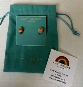 Designer Kurt Geiger London Gold Tone Eagle Head Stud Earring MultiColor Crystal - Picture 1 of 11
