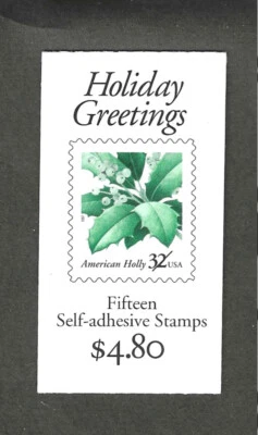 #BK264 32c HOLLY ISSUE BOOKLET OF 15 MNH - Image 1 of 2
