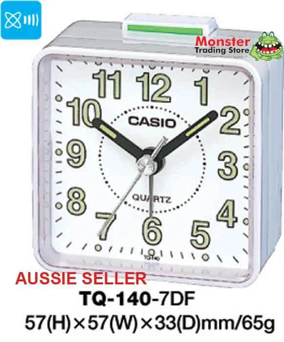 CASIO ALARM DESK CLOCK TQ-140-7DF TQ140 TQ-140 12-MONTH WARANTY