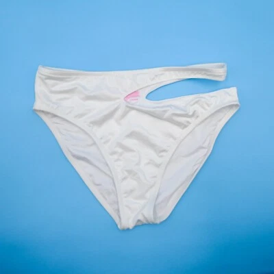 Victorias Secret White Cutout Large Brazilian Swim Bikini Bottom VS Swimsuit New - Image 1 of 4