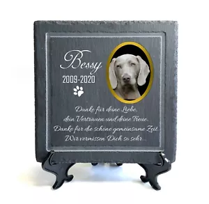 Tiergrabstein Grabstein Gedenktafel Schiefer Stein Gedenkplatte Katze Hund 20x20 - Bild 1 von 16
