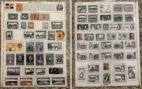 1900s-1950s DOMINICAN REPUBLIC STAMP LOT ON ALBUM PAGE MINT USED OVERPRINTS Cover