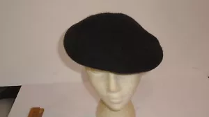 Vtg Genuine Bancroft Beret 100% Wool Black Hat Cap sz 7.5 - Picture 1 of 5