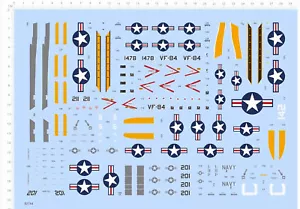 Calcomanía de agua de combate 1/72 F-14A Tomcat VF-84 Jolly Rogers Nimitz portador - Imagen 1 de 1