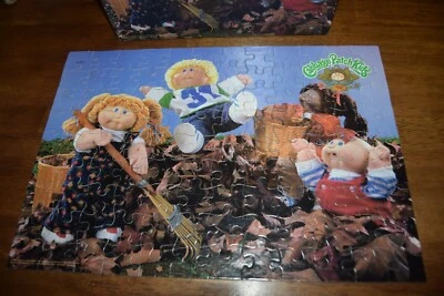 复古卷心菜布贴儿童 100 件拼图花园 1984 米尔顿布拉德利完整 — 第 1/3 张图片