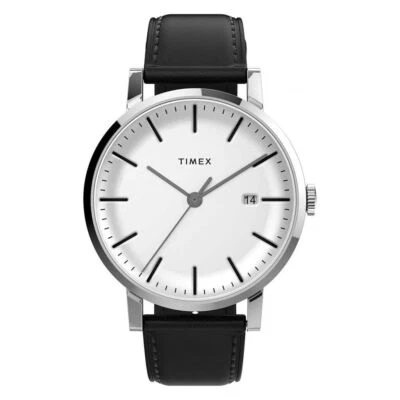 Orologio Uomo TIMEX MIDTOWN TW2V36300 Pelle Nero Bianco - Immagine 1 di 4