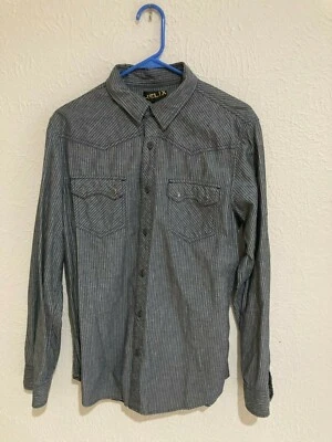 HELIX HOMBRES MANGA MEDIA LARGA WESTERN BOTONES 100% ALGODÓN BOLSILLOS A PRESIÓN Foto 1 de 4